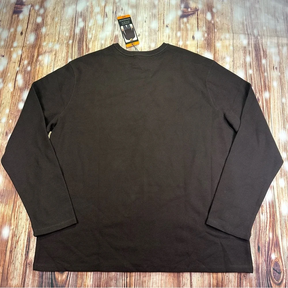 Banana Republic Men’s Textured‎ Double Knit Crew Long Sleeve Shirt XXL Brown